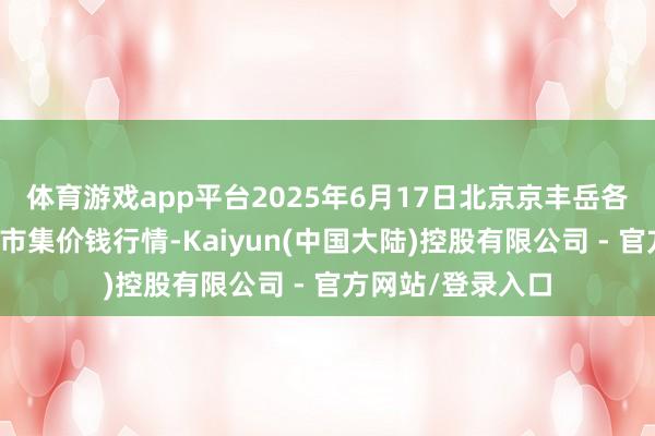 体育游戏app平台2025年6月17日北京京丰岳各庄农副产物批发市集价钱行情-Kaiyun(中国大陆)控股有限公司 - 官方网站/登录入口