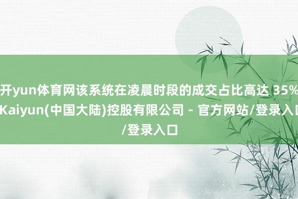 开yun体育网该系统在凌晨时段的成交占比高达 35%-Kaiyun(中国大陆)控股有限公司 - 官方网站/登录入口