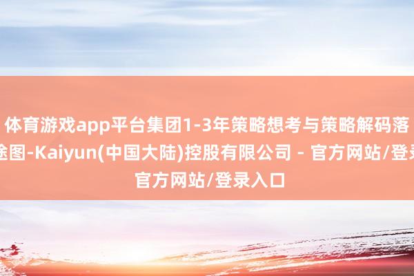 体育游戏app平台集团1-3年策略想考与策略解码落地旅途图-Kaiyun(中国大陆)控股有限公司 - 官方网站/登录入口